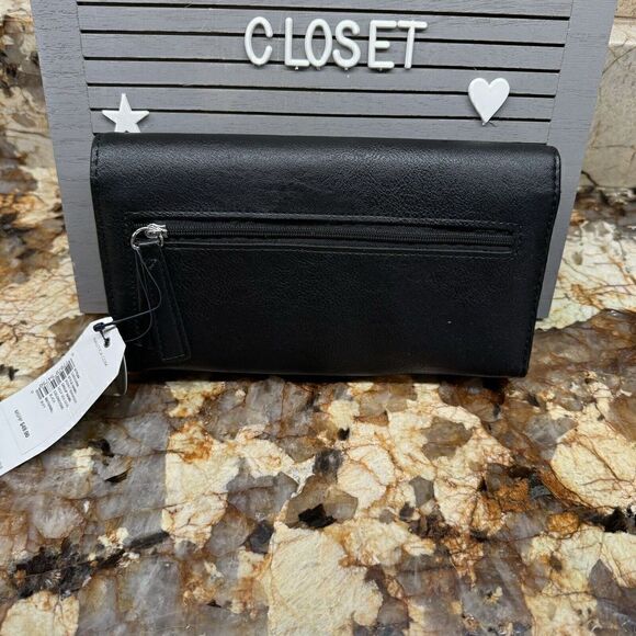 Nautica Buffed Money Manager Deep Sea Dive Black Trifold Wallet NWT - Picture 3 of 6